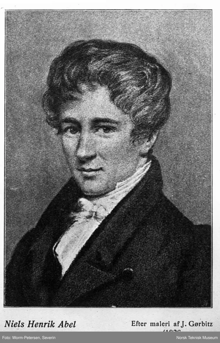 Niels Henrik Abel portrett Norsk Teknisk Museum / DigitaltMuseum