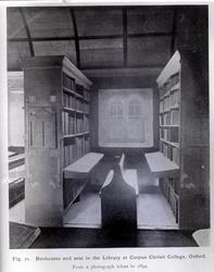 Biblioteket ved Corpus Christi College, Oxford, interiør. Av