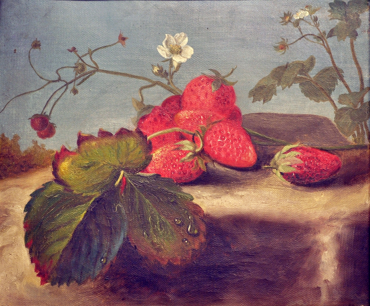 Stilleben m/jordbær.