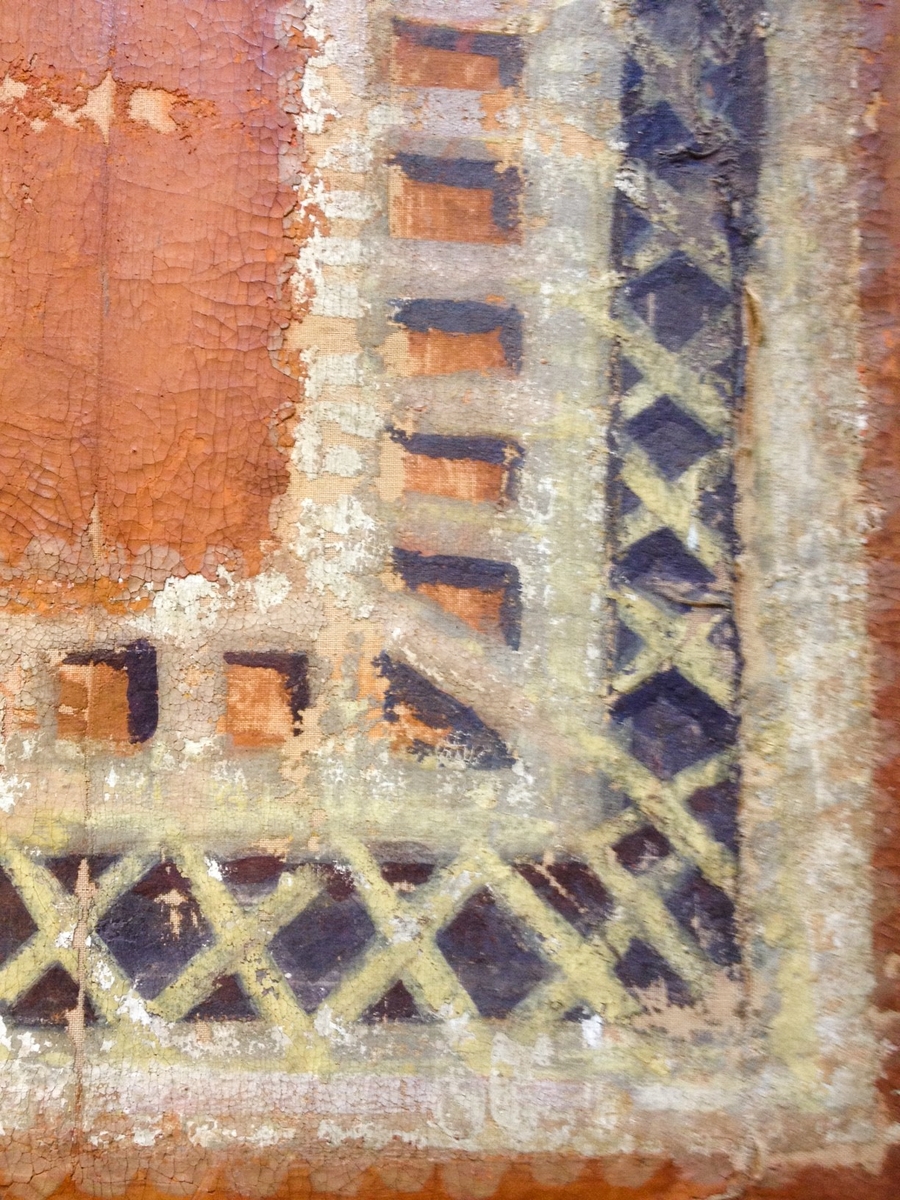 Trepanel med dekormalt lerret