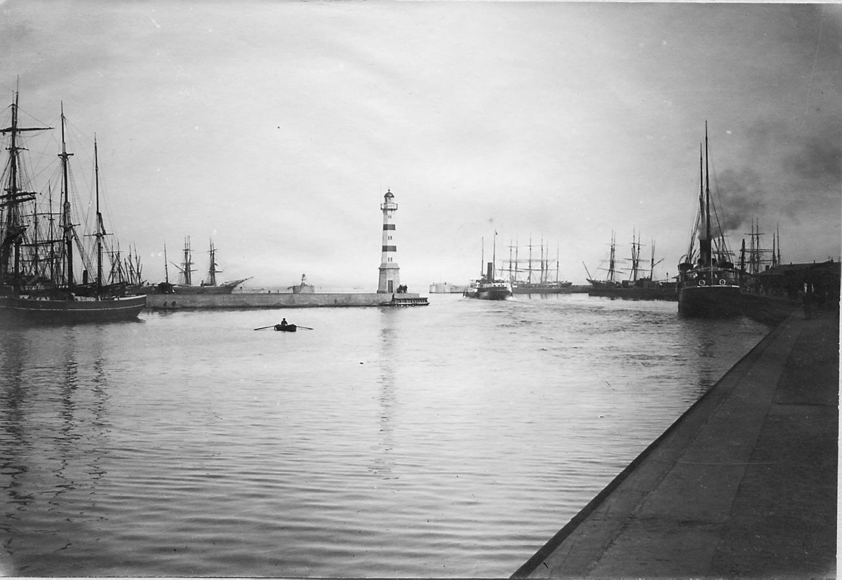 Malmö yttre hamn 1906. Bild från tidskriften Hemmets bildmaterial.