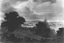 "Town of Moss" malt av den engelske kunstneren John William 