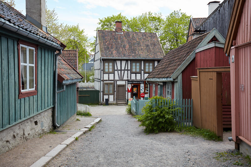 Hus fra Enerhaugen og Hammersborg på Norsk Folkemuseum. Foto/Photo