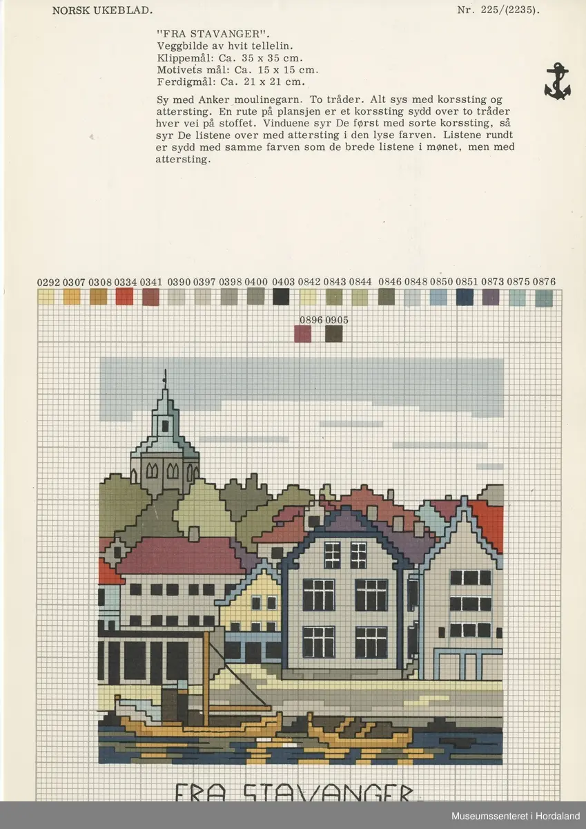 Broderte motiv av norske landemerke.