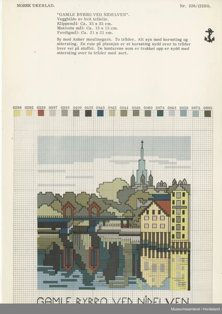 Broderte motiv av norske landemerke.