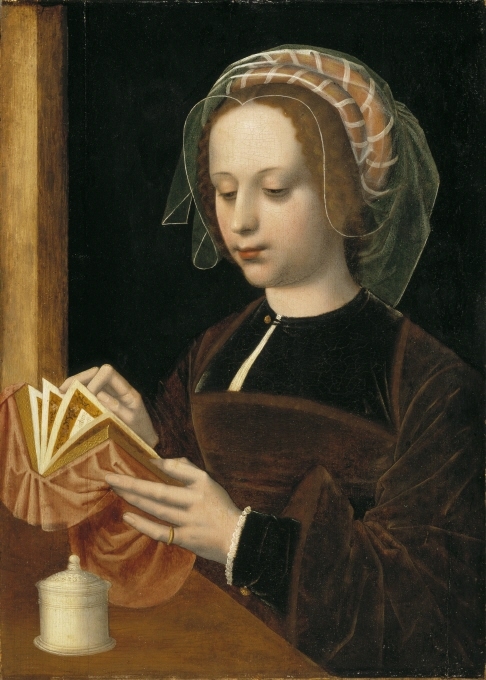 Maria Magdalena läsande en bok