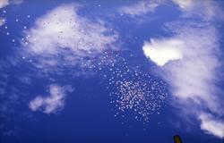 Ballongene slippes i forbindelse med S/S ‘Norway’ (ex. ‘Fran