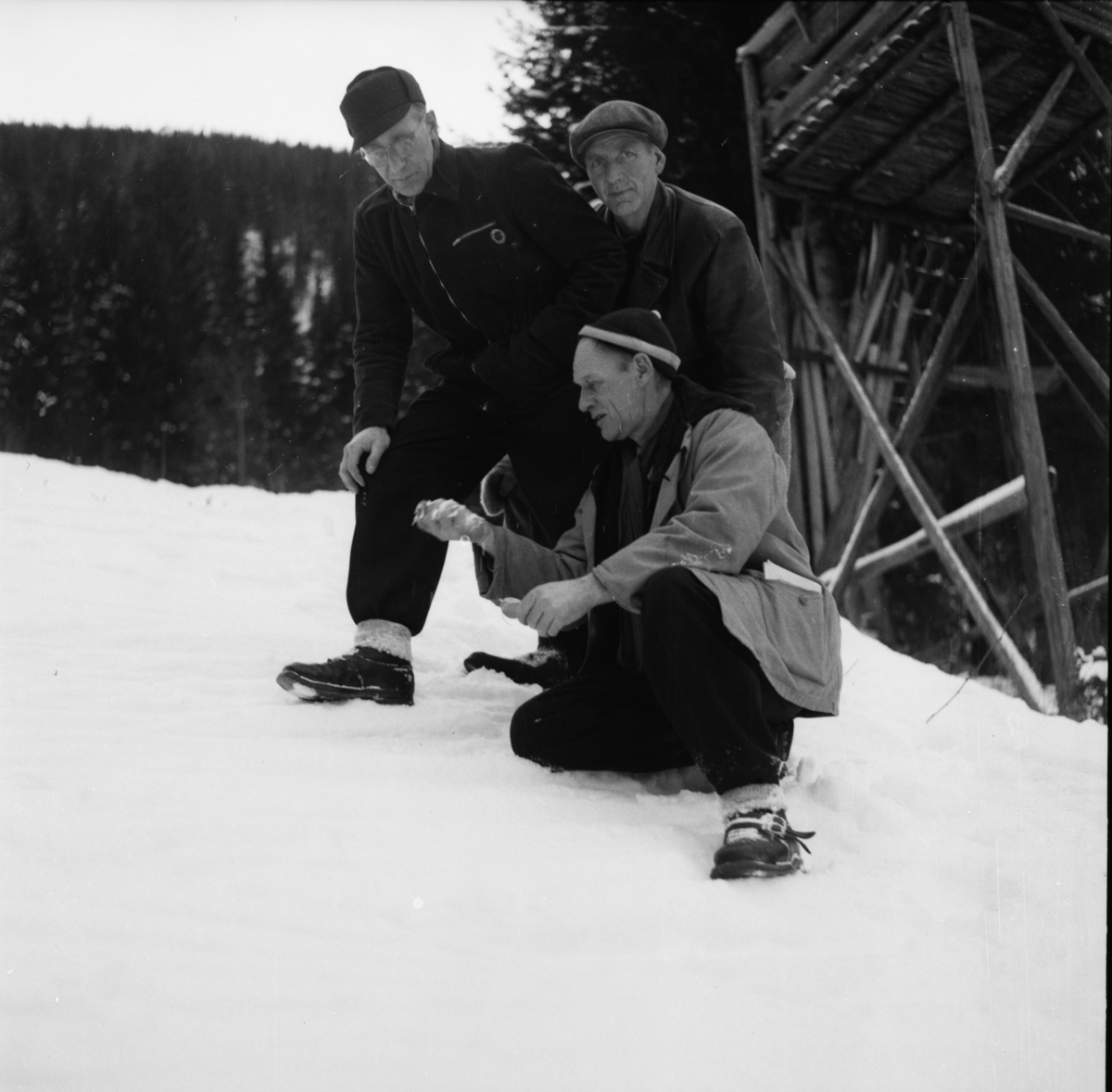 Vardens arkiv. "Foran Kviteseid Idr. landsrenn 25-27-28 d.m."  03-04.02.1954