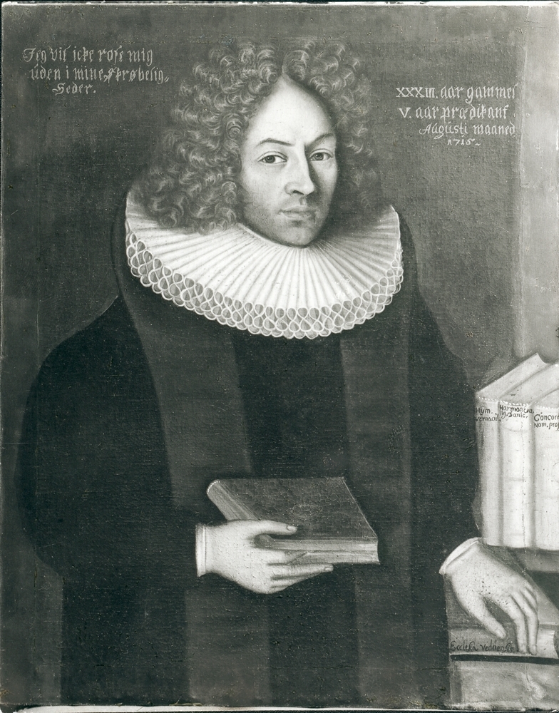 Portrett. Thomas von Westen. Reprofoto av maleri datert 1715. (f. 1682, d. 1727).