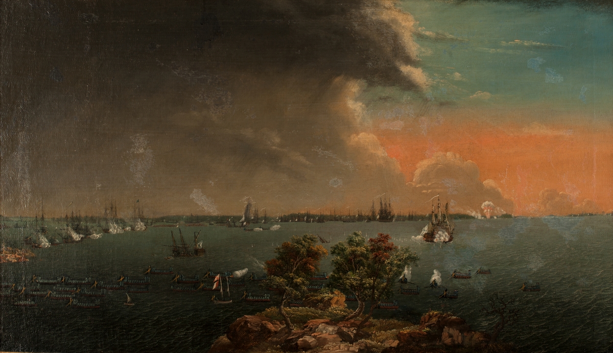 "Battaljen vid Svänsksund d. 8 julij 1790 Hvarvid 53 stycken Kejserliga Ryska Fartyg erofrades".