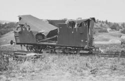 Ødelagt godsvogn etter jernbaneulykken på Grorud 15.6.1940, 