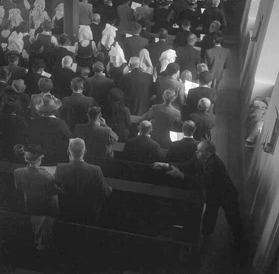 Gudstjänst i kyrka, Christina Nilsson-jubileet 1943.
Vederslöv.