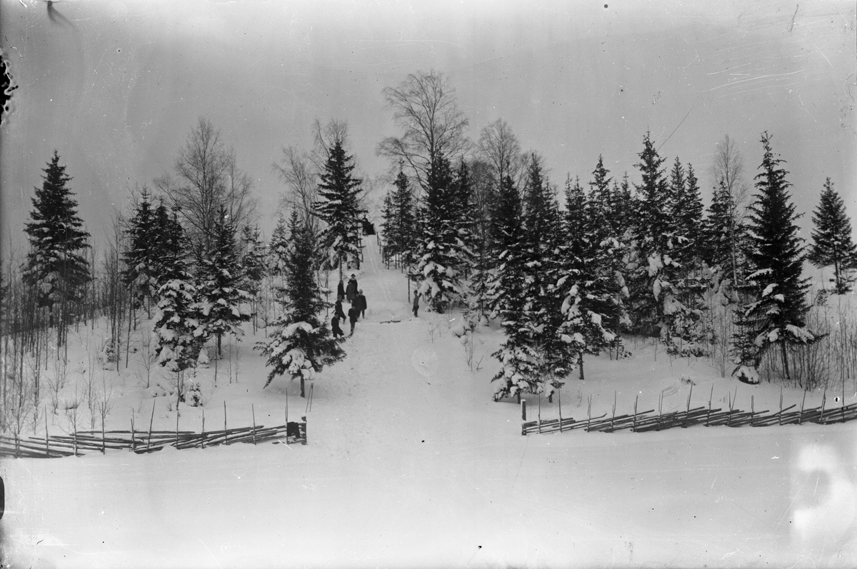 Hoppbacken i Bergströmshagen, Prästhyttan. Foto omkring 1915.