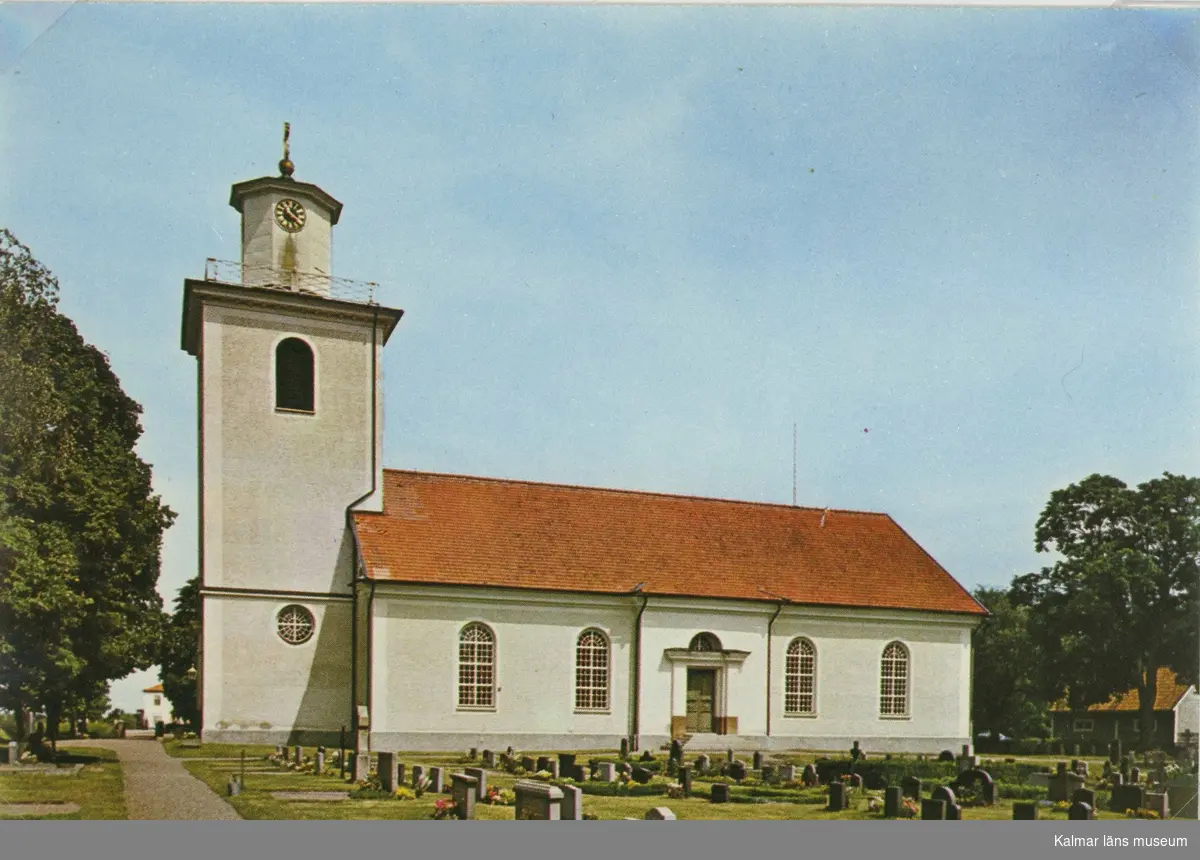 Vykort föreställande Bäckebo kyrka.