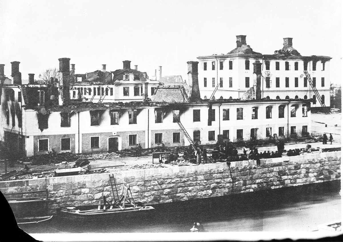 Stadsbranden år 1869. (Reprofoto)