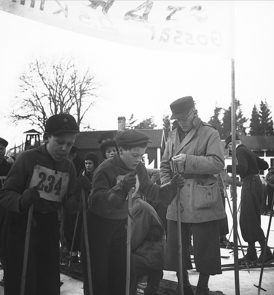 Februari 1938. Fettisdagstävling skidåkning.