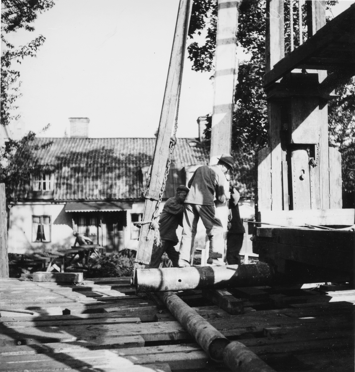 Bild tagen i samband med arbetet att uppföra Gävle Museum åren 1938-40.
