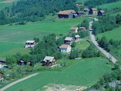 Flyfoto, Lillehammer, bebyggelse. Nordsetervegen er tydelig 
