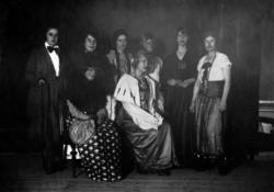 Karneval - en gruppe kvinner - alle utkledte i forskjellige 