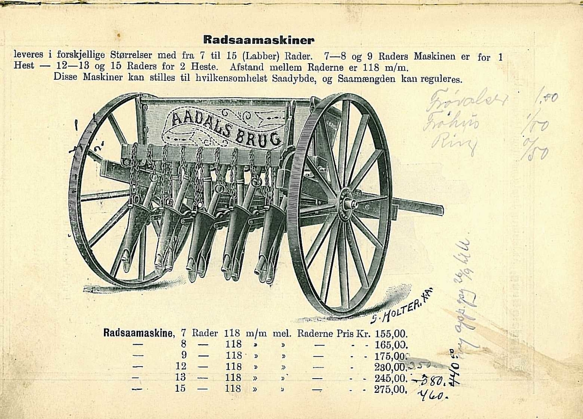 9 sålabber. Såkasse av tre med jernbeslag. Trehjul. 