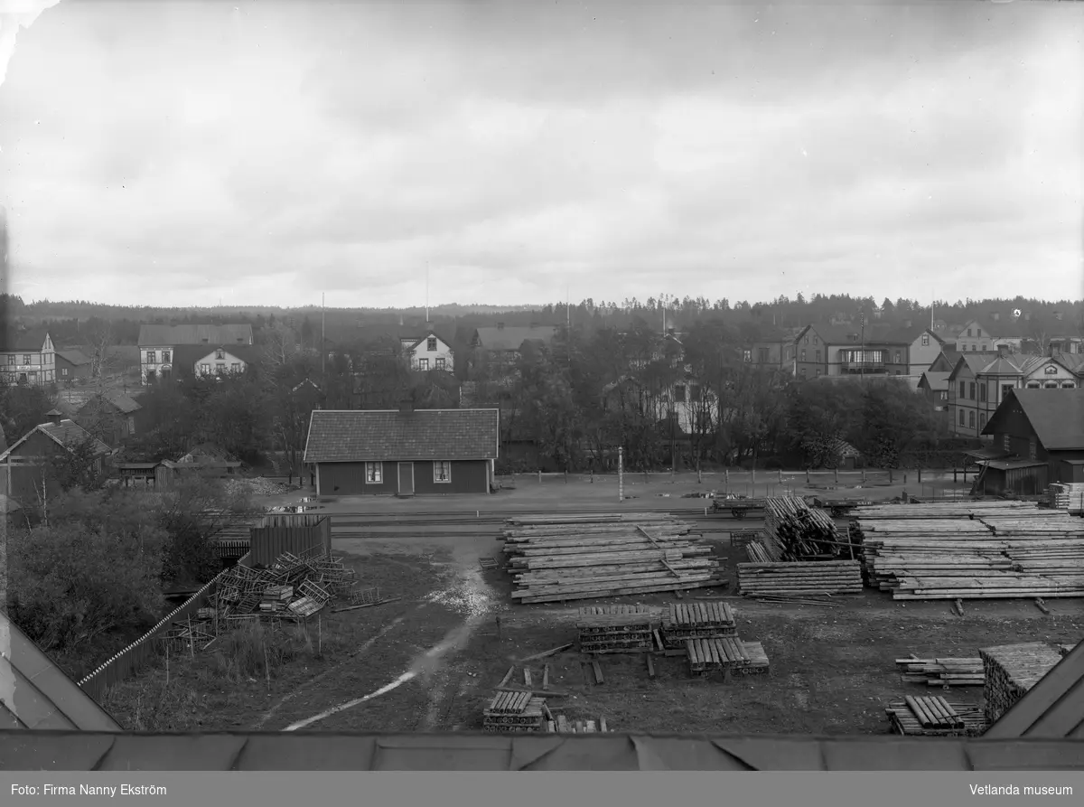 Utsikt från disponent Nilssons villa, "Sollinska huset", oktober 1903.