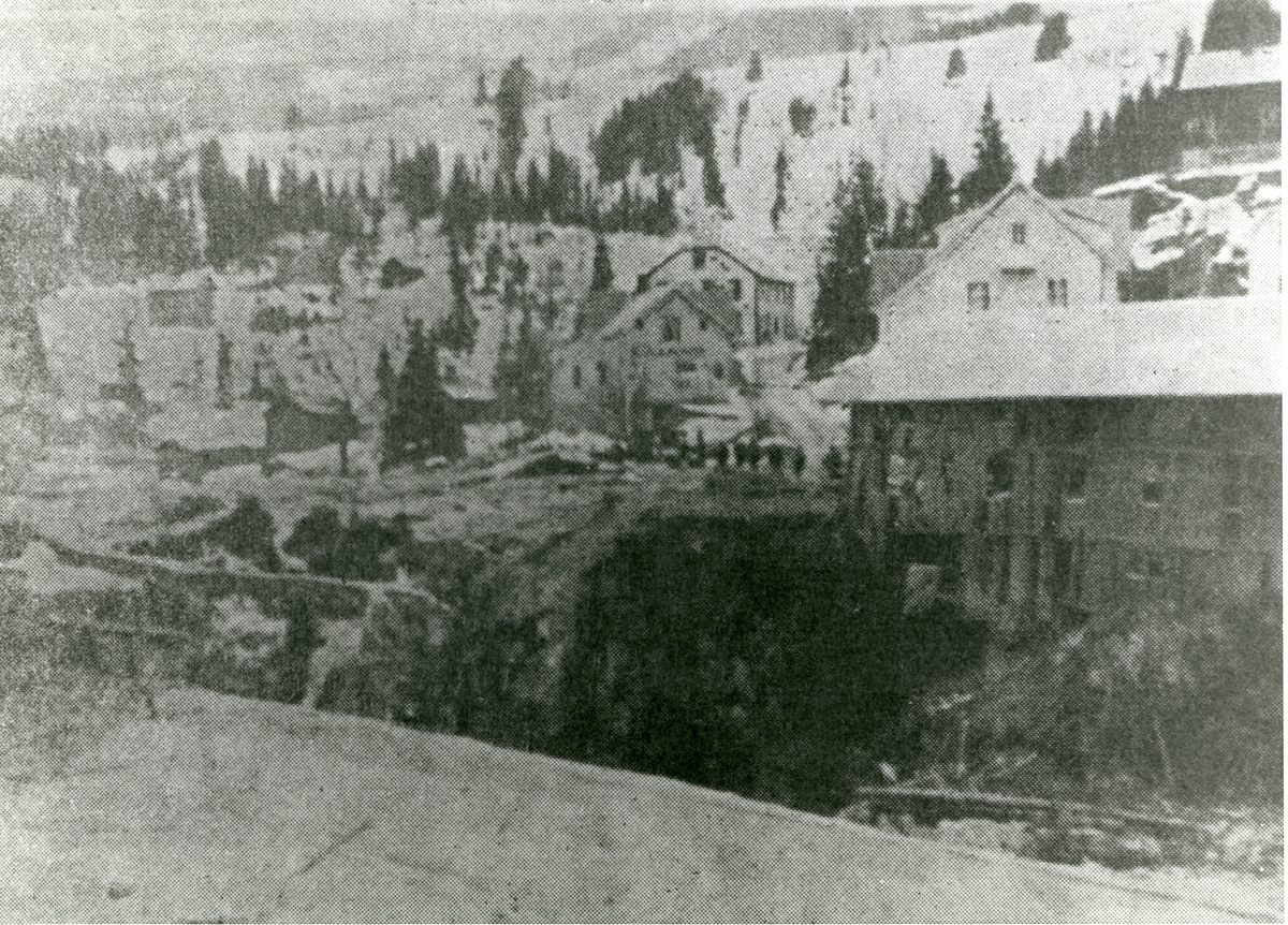 Bagn sentrum etter krigshandlingene i april 1940