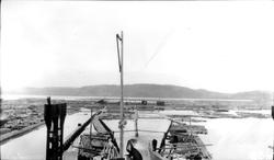 Tømmertunnelen i Eidet i Tune.
"Utløpet fra tømmerrenna. På