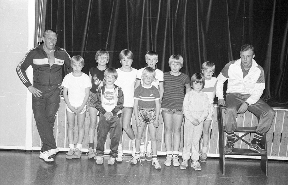 Trening av barn i Rælingen Skiklubb 1983