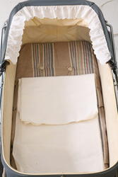 barnevogn med madrass og flanellslaken