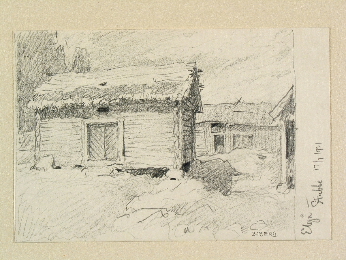 Värmland, Jösse hd., Älgå sn., Stubbe. Teckning av Ferdinand Boberg