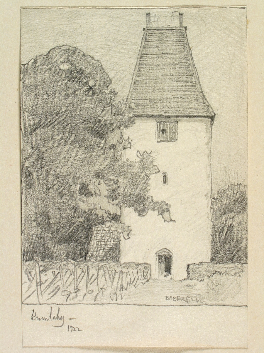 Teckning av Ferdinand Boberg. Småland, Vista hd., Visingsö sn., Kumlaby kyrka