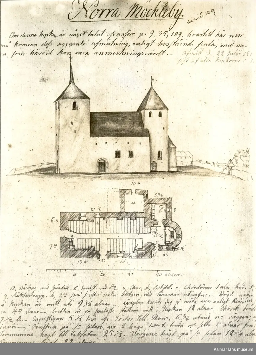 Ölandskyrkor. Serie efter Rhezelius. Petrus Törnewall (trol) 1673