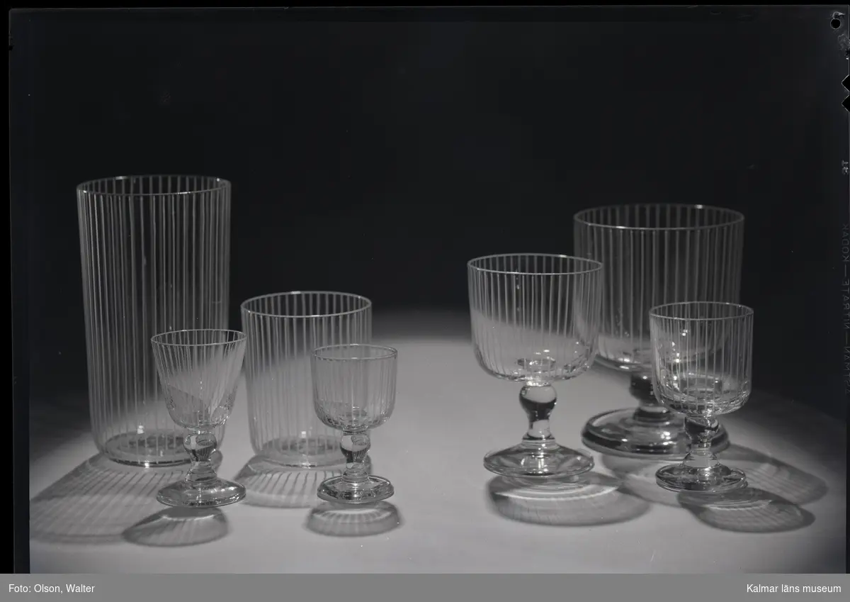 Målerås Glasbruk. Glasserie. Grogglas, likörglas och vinglas.
