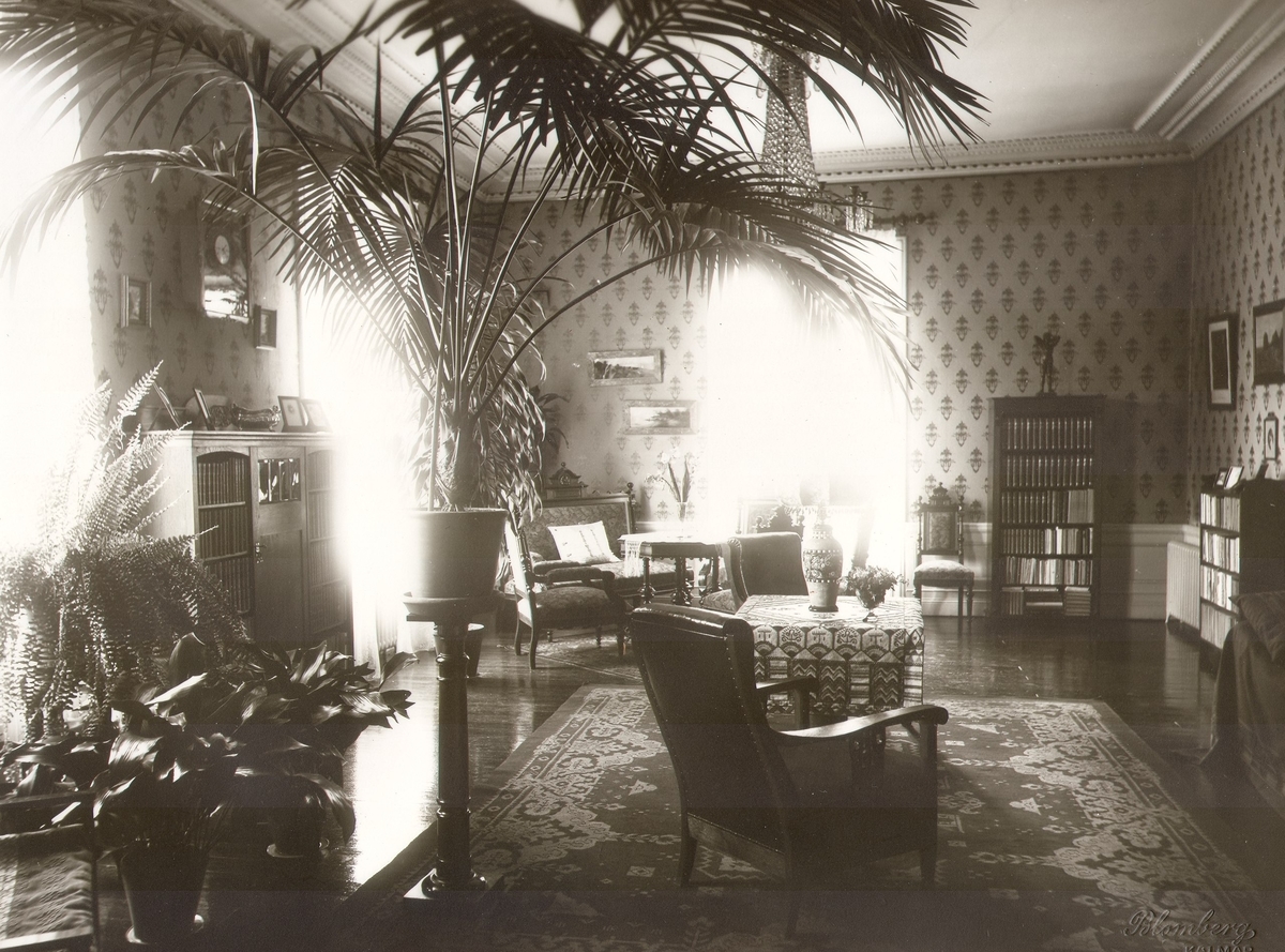 Läsrum hos bankdirektör Ekstrand 1926.