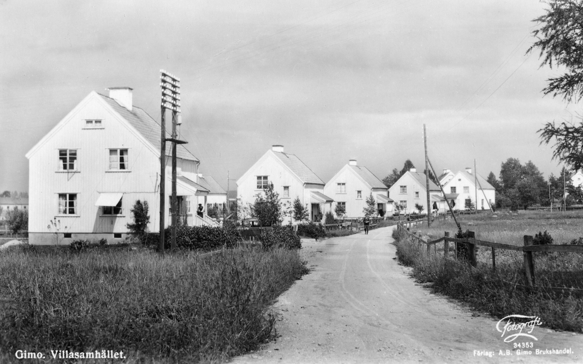 Vy över villasamhället i Gimo. Bostadshus växte upp i mängd under värsta dyrtiden 1918-1919.
