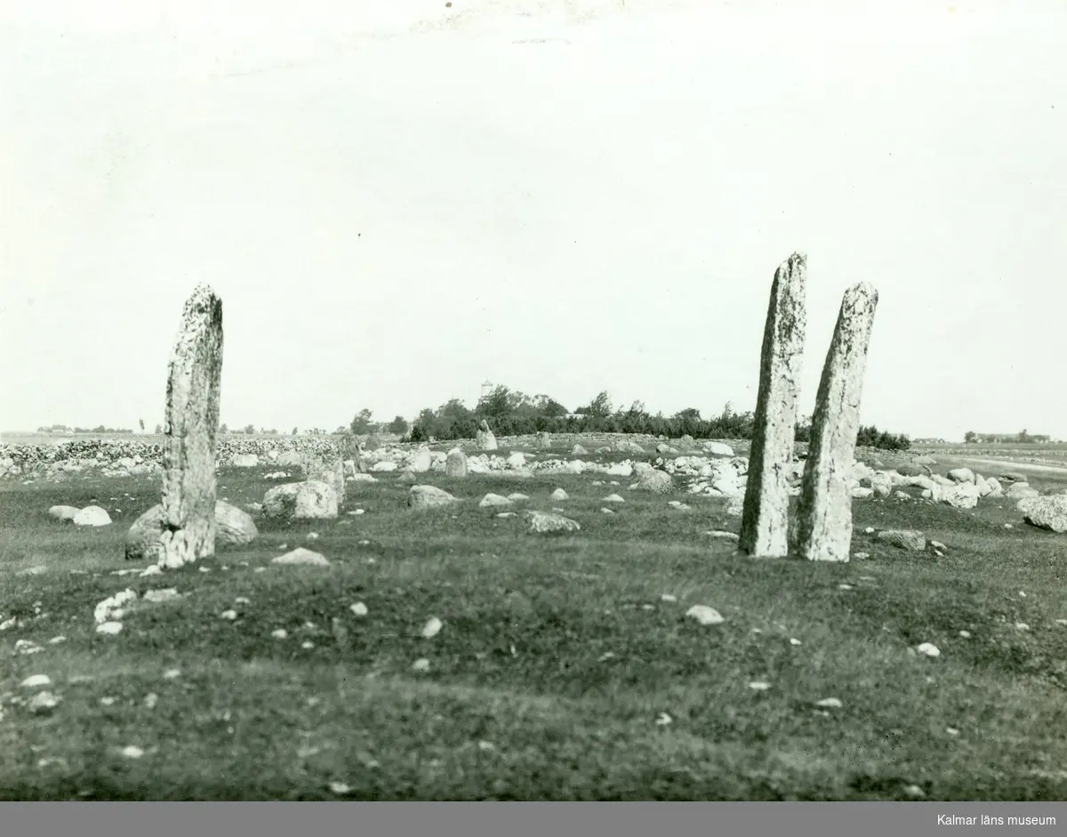 Resta stenar vid gravfält från järnåldern i Seby.
