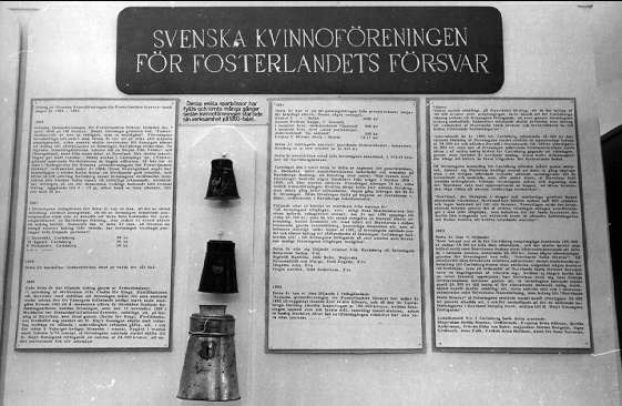 Karlsborgs museum, information ang "svenska kvinnoföreningen för fosterlandets försvar".