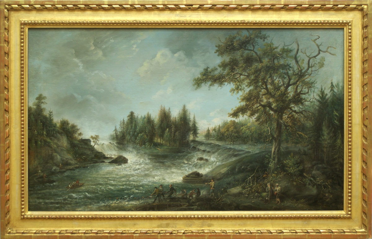 Oljemålning föreställande Älvkarleby vattenfall av Elias Martin. Enligt accessionskatalog från 1958 är den troligen målad 1793-94. Andra uppgifter säger 1798.