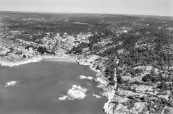Flyfoto fra hytteområde i Djupeklo, Onsøy, sørvest for Oksrø