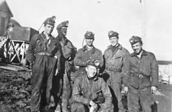 Gruvearbeidere. t. v. Normann Nilsen, han var på Svalbard et