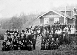 Gruppebilde, personer, bryllup holdt på Dalen 1913. Marit Da