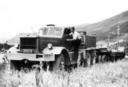 Holsanlegget, kraftutbygging, lastebil, trekkvogn, lastevogn