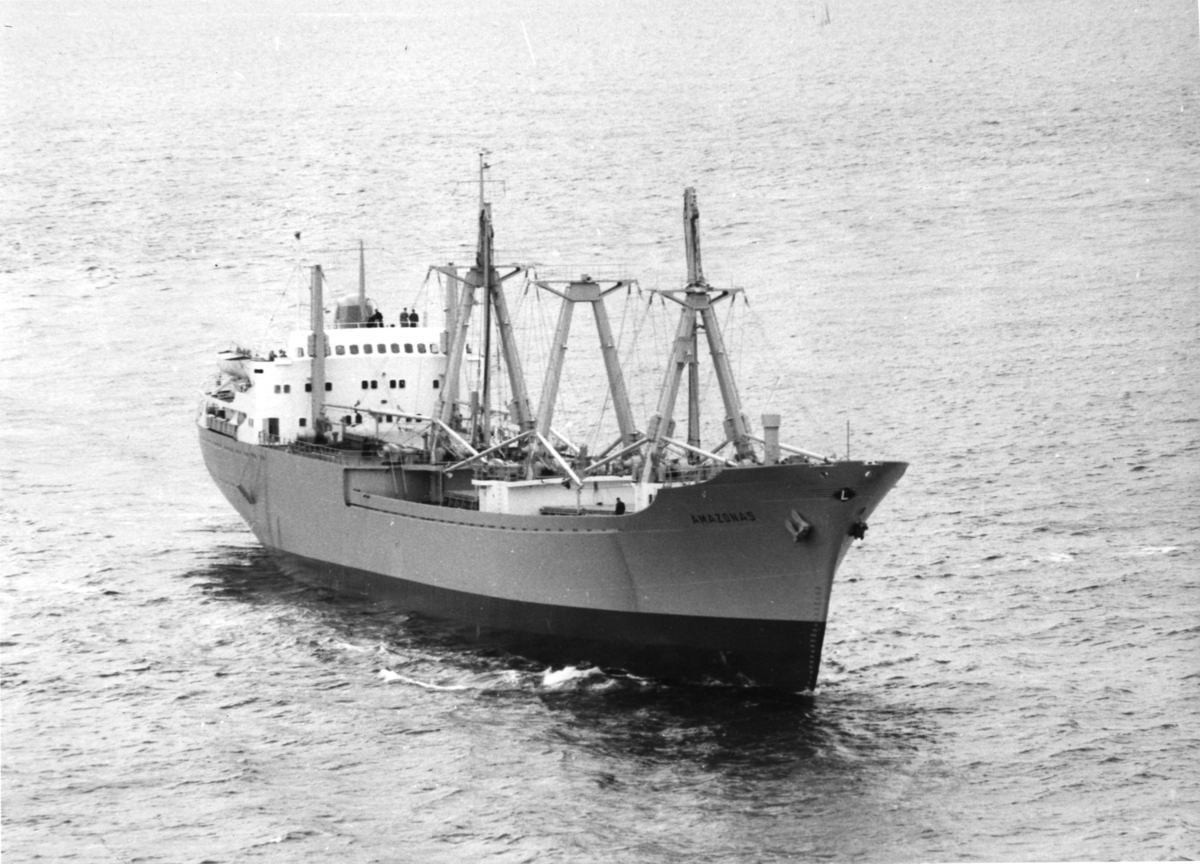 Byggenr. 44 v. Langesund Mekaniske Verksted: Amazonas.

Amazonas ligger ved kai ved verftet og på vannet.
9-17: Nyblin