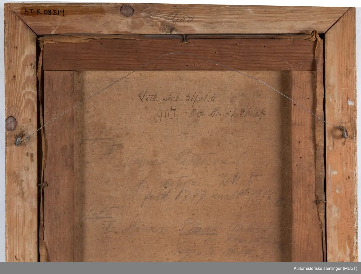 Portrett av Johanne (Hanna) Margrethe Petersen (f. Zetlitz) (1797 - 1888). Datter av dikteren Jens Zetlitz.