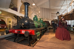 Interiør Norsk Jernbanemuseum på Hamar, Hedmark. Museum. Jer