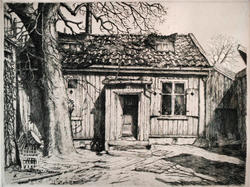 Gammelt hus i Fjerdingen [radering]