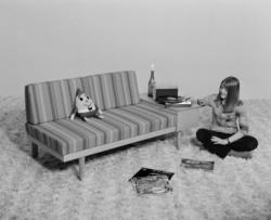 Kombinasjonsmøbel. Sofa og bord: Svane Combina.