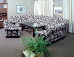 Sofagruppe. Buesofa og lenestol.