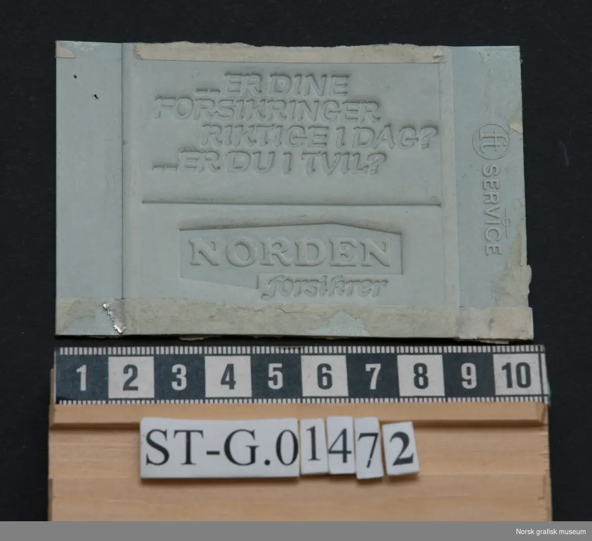 Matrise til en annonse for selskapet Norden.