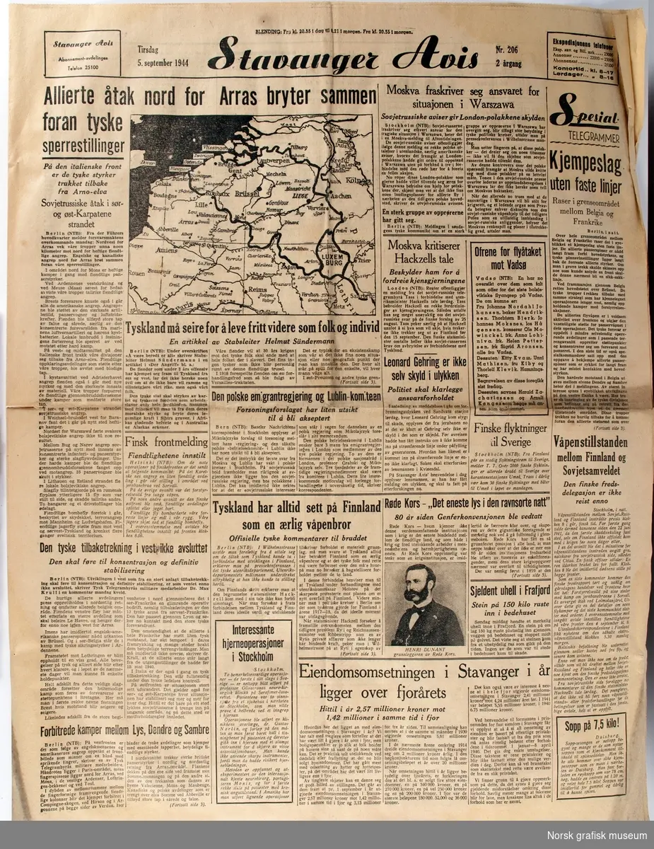 Stavanger Avis: Tirsdag 5. september 1944